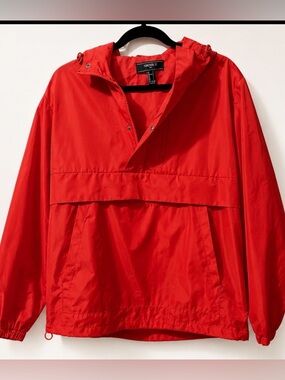 Forever 21 Men’s Red Lightweight Anorak Windbreaker Jacket | Size Small
